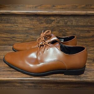 Joseph Abboud Shoes Mens 13 Dress Oxford Brown Faux Leather Lace Up Low
